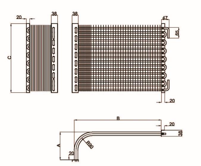 L type Copper Tube Condenser FOR AIR CONDITIONER Buy Copper Condenser